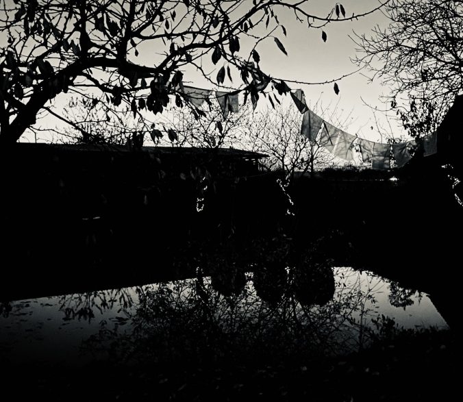 Weiher vor dem Historischen Pfarrhof Dewitz in der Mecklenburgischen Seenplatte